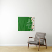 Gepersonaliseerde groen bruiloft receptie Foto Pro Wandkleed (In Situ (horizontaal))