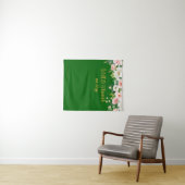 Gepersonaliseerde groen bruiloft receptie Foto Pro Wandkleed (In Situ (horizontaal))