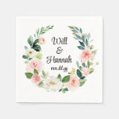 Gepersonaliseerde groen bruiloft receptie servette servet (Voorkant)