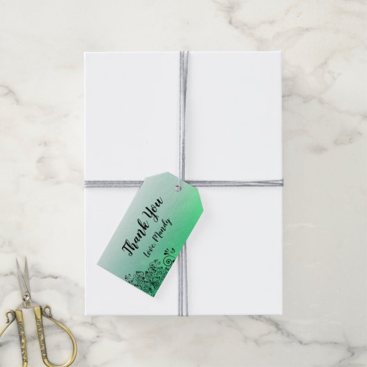 Gepersonaliseerde Groen Dank u Cadeau Labels Cadeaulabel (Met Touw)