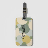 Gepersonaliseerde groen-gele moleculen bagagelabel (Voorkant (verticaal))