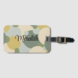 Gepersonaliseerde groen-gele moleculen bagagelabel