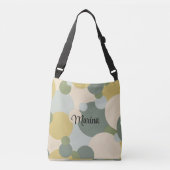 Gepersonaliseerde groen-gele moleculen crossbody tas (Voorkant)