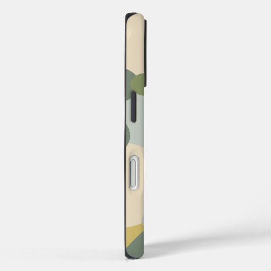 Gepersonaliseerde groen-gele moleculen iPhone case (Achterkant / Rechts)