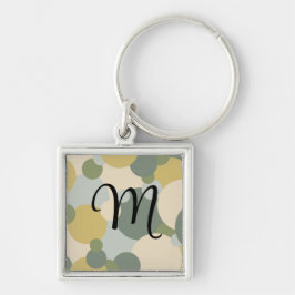 Gepersonaliseerde groen-gele moleculen sleutelhang sleutelhanger