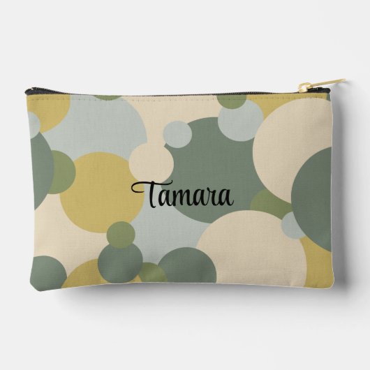 Gepersonaliseerde groen-gele moleculen toilettas etui (Achterkant)