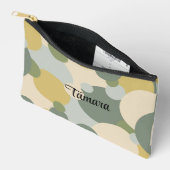 Gepersonaliseerde groen-gele moleculen toilettas etui (Open)