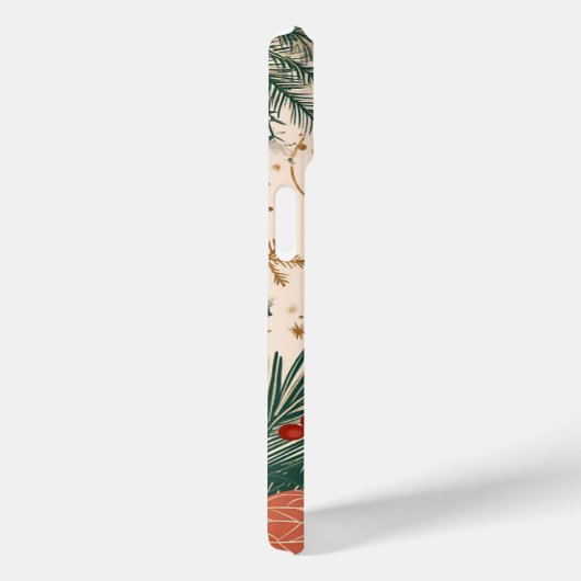 Gepersonaliseerde Groen Goud Kerst Monogram Case-Mate iPhone Case (Achterkant / Rechts)