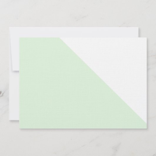 Gepersonaliseerde Groen Wit Goud Doop baby foto Kaart (Achterkant)