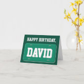 Gepersonaliseerde Groen & Wit Licentie Bord Verjaa Kaart (Gele Bloem)