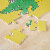 Gepersonaliseerde Groene Alligator Crocodile Child Legpuzzel (Zijkant)
