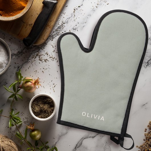 Gepersonaliseerde Groene As Kleur Custom Ovenwant & Pannenlap Set