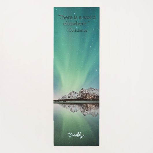 Gepersonaliseerde Groene Aurora Inspirerende Quote Yogamat (Achterkant)