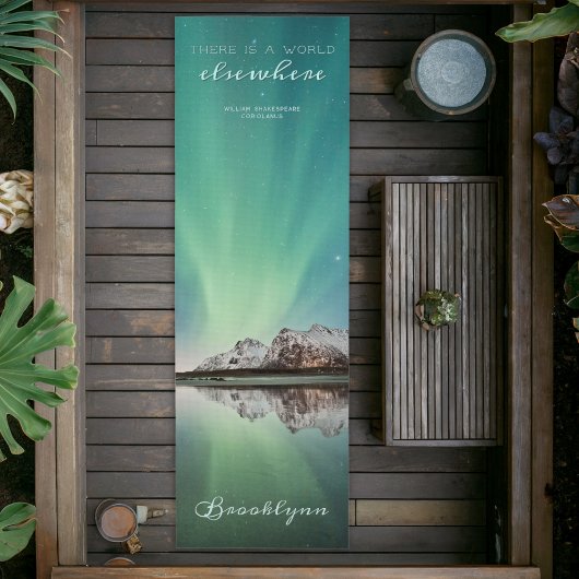 Gepersonaliseerde Groene Aurora Inspirerende Quote Yogamat