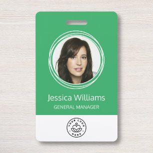 Gepersonaliseerde Groene bedrijfs identiteitskaart Badge