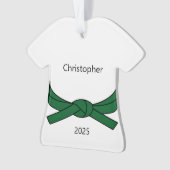Gepersonaliseerde Groene Belt Karate Ornament (voorkant)