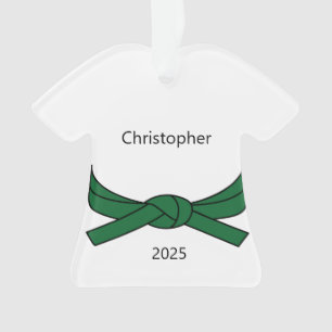 Gepersonaliseerde Groene Belt Karate Ornament
