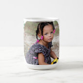 Gepersonaliseerde Groene Blad Bloemen 1-afbeelding Koffiemok (Center)