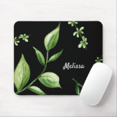Gepersonaliseerde groene bladeren muismat (Met muis)