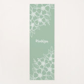 Gepersonaliseerde groene bloem yogamat (Voorkant)