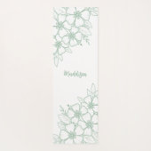 Gepersonaliseerde groene bloem yogamat (Achterkant)