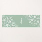 Gepersonaliseerde groene bloem yogamat (Voorkant (horizontaal))