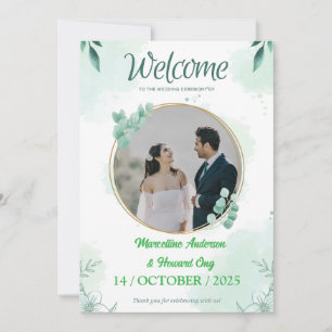 Gepersonaliseerde Groene bloemen eucalyptus bruilo Kaart