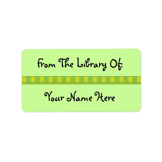 Gepersonaliseerde groene boekenplaat bibliotheek S Etiket (Voorkant)