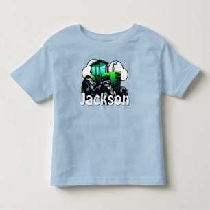 Gepersonaliseerde groene Boerderijen trekker Kinder Shirts