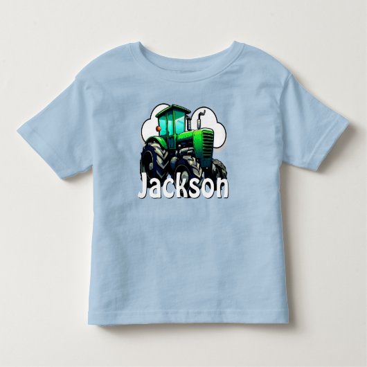 Gepersonaliseerde groene Boerderijen trekker Kinder Shirts (Voorkant)