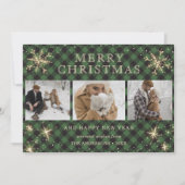 Gepersonaliseerde groene buffels 3 Foto Feestdagenkaart (Voorkant)