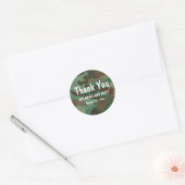 Gepersonaliseerde groene Camo dank u bruiloft Stic Ronde Sticker (Envelop)