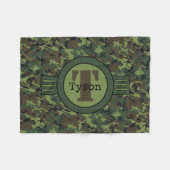 Gepersonaliseerde Groene Camouflage Fleece Pet Bla (Voorkant (Horizontaal))
