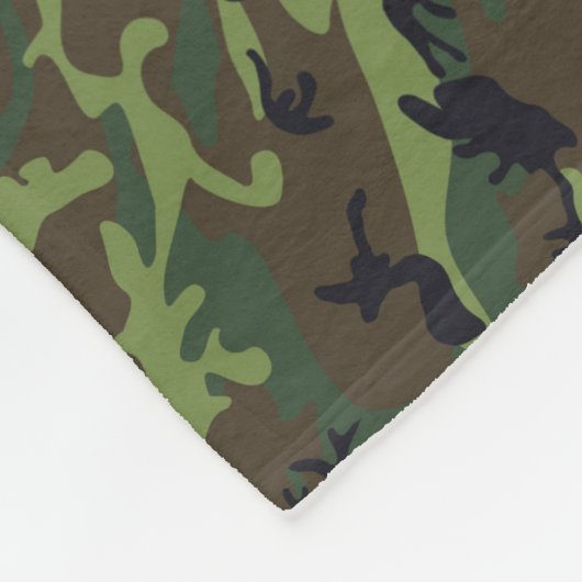 Gepersonaliseerde Groene Camouflage Fleece Pet Bla (Hoek)