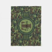 Gepersonaliseerde Groene Camouflage Fleece Pet Bla (Voorkant)