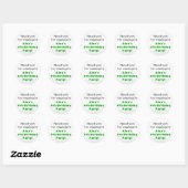 Gepersonaliseerde Groene Dank U Birthday Party Ronde Sticker (Vel)