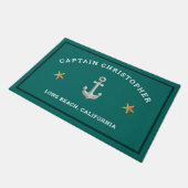 Gepersonaliseerde groene deurmat w / zeesterren &  (Schuin)