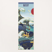 Gepersonaliseerde groene draak blauwe golf rode zo yogamat (Voorkant)