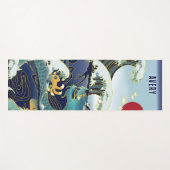 Gepersonaliseerde groene draak blauwe golf rode zo yogamat (Voorkant (horizontaal))