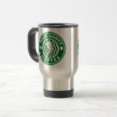 Gepersonaliseerde Groene Embleem Logo Koffiewinkel Reisbeker (Voorkant links)