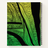 Gepersonaliseerde Groene en Gele Fusie van de Golf Notitieboek (Achterkant)