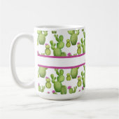 Gepersonaliseerde, groene en Paarse Cactus Pattern Koffiemok (Links)