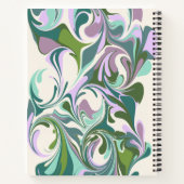 Gepersonaliseerde Groene en Paarse Marmeren Wervel Notitieboek (Achterkant)