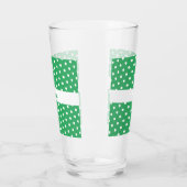 Gepersonaliseerde groene en witte polka dot patroo glas (Links)