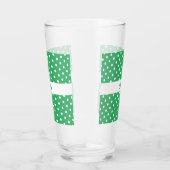 Gepersonaliseerde groene en witte polka dot patroo glas (Rechts)