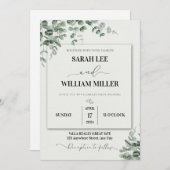 Gepersonaliseerde groene en witte Waterverf bruilo Kaart (Voorkant / Achterkant)