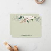 Gepersonaliseerde Groene Floral Waterverf Greenery Notitiekaartje (Voorkant / Achterkant in situ)