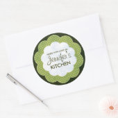 Gepersonaliseerde groene florale dot inblikken Sti Ronde Sticker (Envelop)