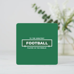Gepersonaliseerde Groene Football Player Birthday Kaart