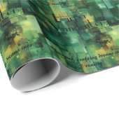 Gepersonaliseerde Groene Geometrische Abstracte Gi Cadeaupapier (Rol Hoek)